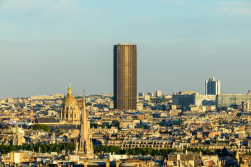 The American Cathedral, Les Invalides and the Montparnasse tower , in Europe, France, Ile de...