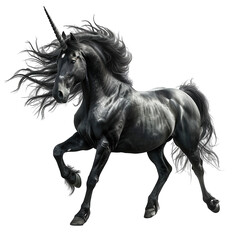 Obraz na płótnie Canvas Black Unicorn Fantasy