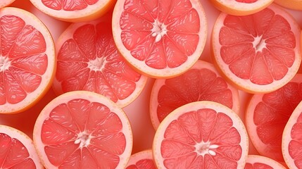 Pattern made of sour fresh pink grapefruit