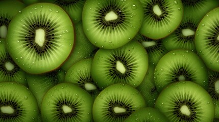 Pattern made of sour green kiwi