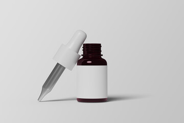 This realistic Dropper Bottle Mockup, with a white background, is perfect for advertising