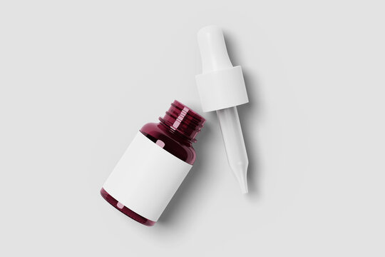 This realistic Dropper Bottle Mockup, with a white background, is perfect for advertising