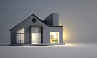 house layout minimalism gray panels in studio