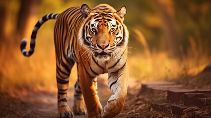 Great tiger male in the nature habitat. Generative Ai