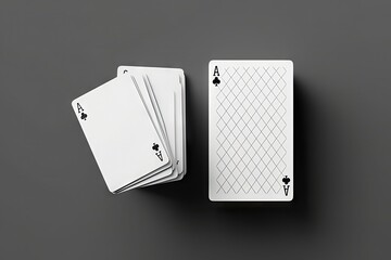 blank white playing card deck stack mockup isolated 3d rendering empty face shirt game cards mock...