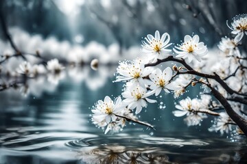 blossom in spring on water