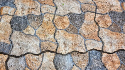 Obraz premium Stone walkway texture. Abstract background for design with copy space.
