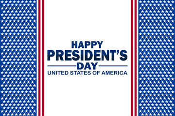 Happy President's Day Vector illustration. Holiday concept. Template for background, banner, card, poster with text inscription.