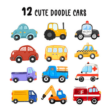 cute doodle cars