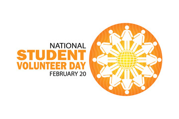 National Student Volunteer Day Vector Template Design Illustration. February 20. Suitable for greeting card, poster and banner