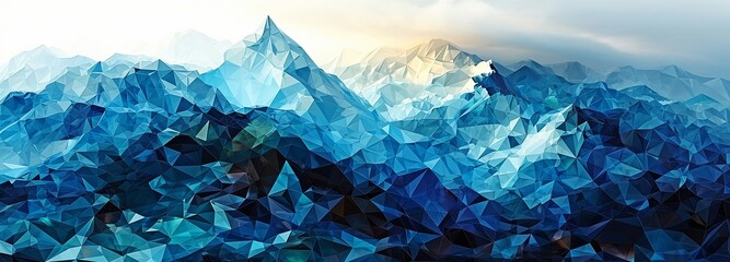 Blue geometric banner design background that is abstract.. - Powered by Adobe