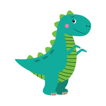 Cute dinosaur on a white isolated background.  Vector illustration, EPS 10.