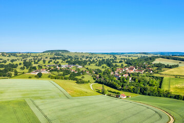 A French village in the green countryside in Europe, France, Burgundy, Nievre, Cuncy les Varzy,...