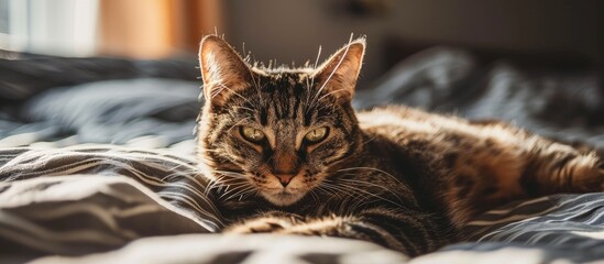 Cute cat featured in pet accessory ad banner.