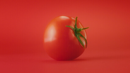 Tomato on Red Background