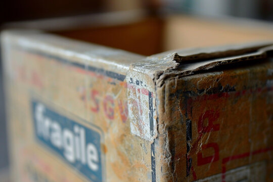 outline of a box with the word "fragile" written on it, a classic symbol for delicate or breakable items during transportation