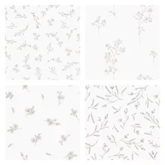 Poster Set of seamless patterns. Hand drawn flowers and plants. © mrs.kato