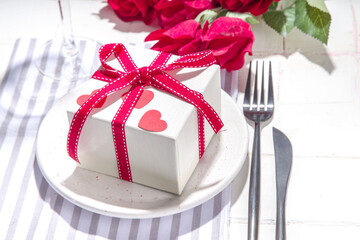 Valentine day table setting