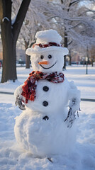 Fototapeta premium snowman in the woods