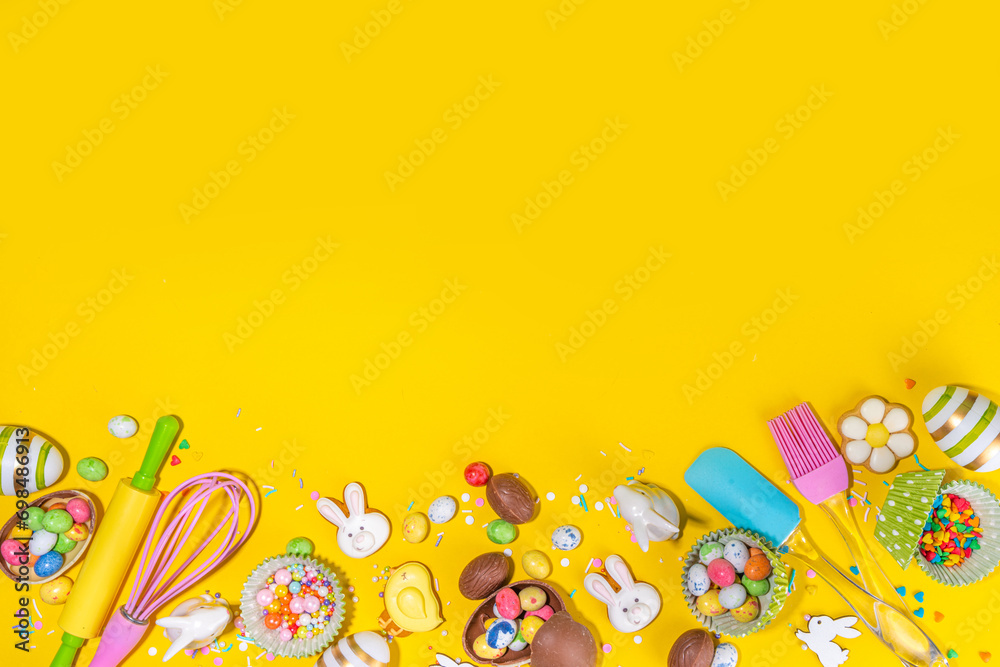 Wall mural High-colored Easter baking background