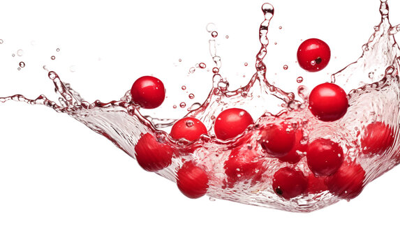 Cranberry Elegance in a Water Ballet isolated on transparent Background