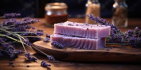Organic soap with lavender handmade at home