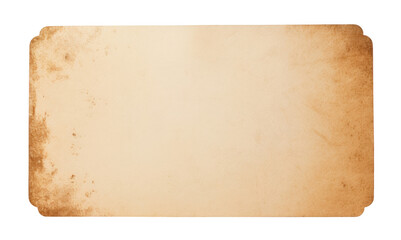 Blank old paper sheet isolated on transparent background