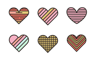 Abstract hearts vector clipart. Valentine's day vector clipart.