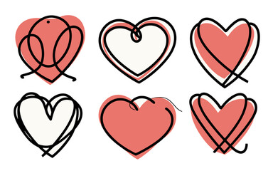 Abstract hearts vector clipart. Valentine's day vector clipart.