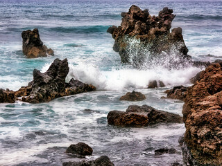 Los Hervideros in Lanzarote. Canary Islands.