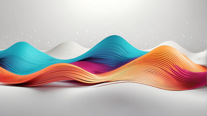 abstract dynamic colourful wave background, waves abstract art, in white background