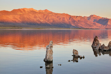 Extremely beautiful landscape. Mono Lake on a sunset.
