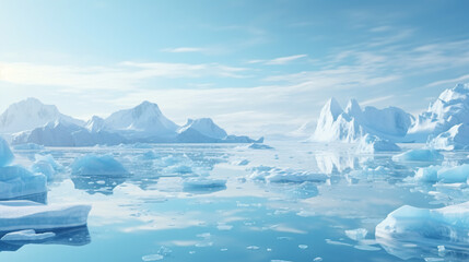 Arctic glaciers and ice icebergs