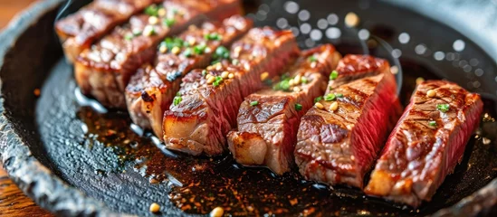  Chef sliced wagyu steak © AkuAku
