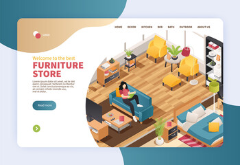 Isometric furniture Landing page