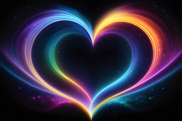 Psychic waves emanating from heart-shaped energy, symbolizing the power of unconditional love in spiritual growth.