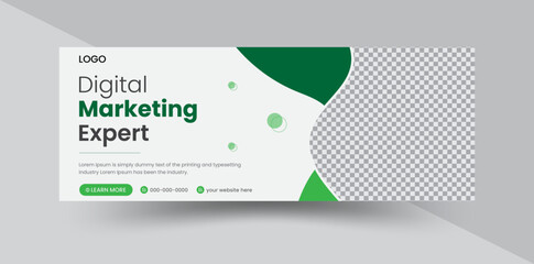 Abstract stylish the business Facebook cover featuring a wonderful green and white design.