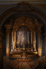 Fototapeta na wymiar Interior of Chapel of the Virgin of Victories in Valletta, Malta