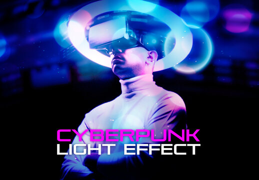 Cyberpunk Light Photo Effect with AI Texture