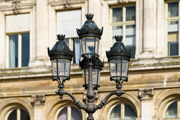 Fototapeta na wymiar The town hall , in Europe, in France, in Ile de France, in Paris, Along the Seine, in summer, on a sunny day.