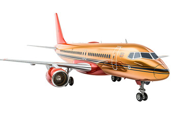 Private Jet Airplane isolated on PNG Background. Generative Ai.