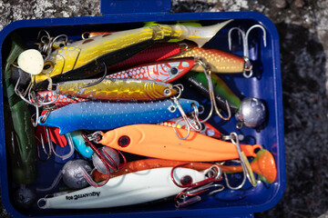Rubber baits and pilkers for fjord fishing.