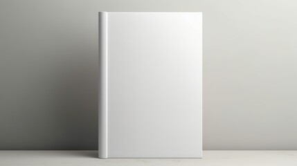  a tall white cabinet sitting on top of a white floor next to a white wall and a gray wall behind it.