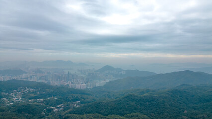 Naklejka premium a mountains in Tai Mo Shan Country Park. Dec 22 2023