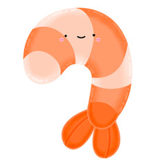 Cute Shrimp Mascot Character Kawaii Cartoon Shrimp Cartoon illustration Ebi Cartoon illustration Shrimp Drawing Shrimp Cartoon Cute Shrimp Kawaii Shrimp