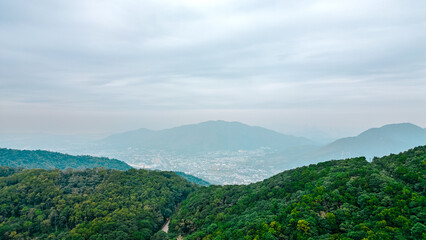 Fototapeta premium a mountains in Tai Mo Shan Country Park. Dec 22 2023