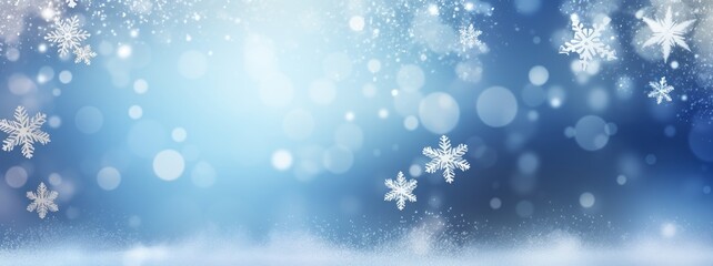 white and blue christmas seamless snowflake background - obrazy, fototapety, plakaty