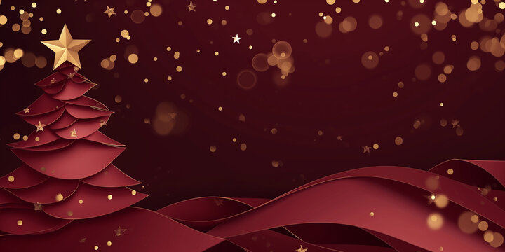 Sch&ouml;nes rotes Weihnachtsmotiv als Gru&szlig;karten im Querformat f&uuml;r Banner, ai generativ