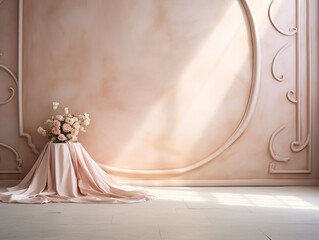 Luxury wedding ceremony interior wall background and copy space