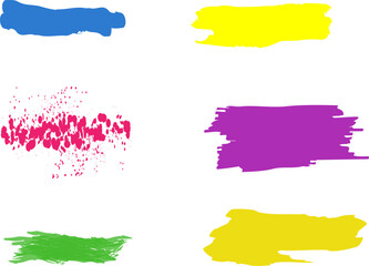 Highlight brush underline yellow, red, orange, green, blue highlighter strokes on transparent background. Grunge freehand watercolor ink pencil marks. Stroke highligher color set. Marker pen highlight